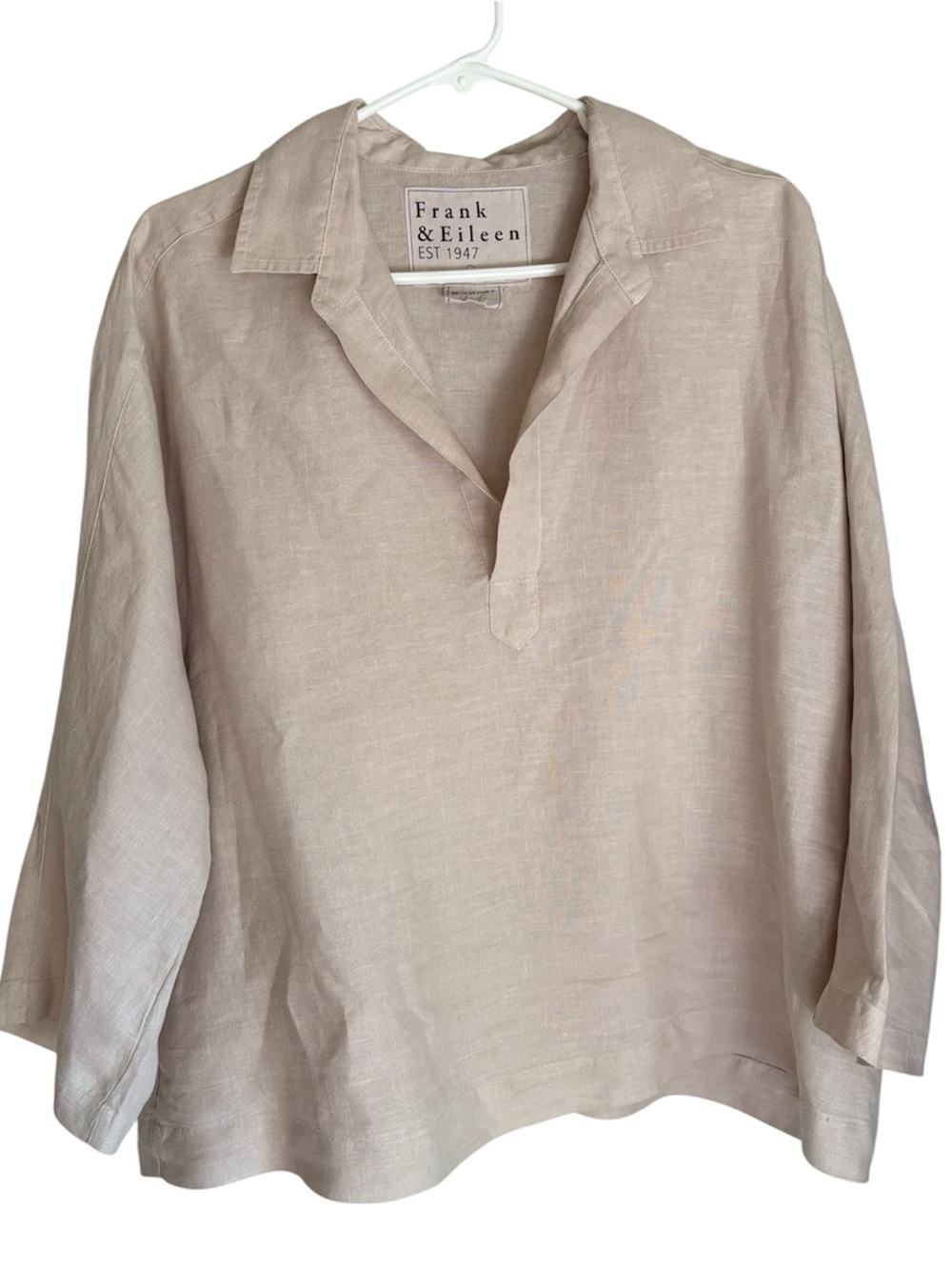 Frank & Eileen Gabi Linen Popover Casual Coastal Shirt Top Blouse Size XL NWOT